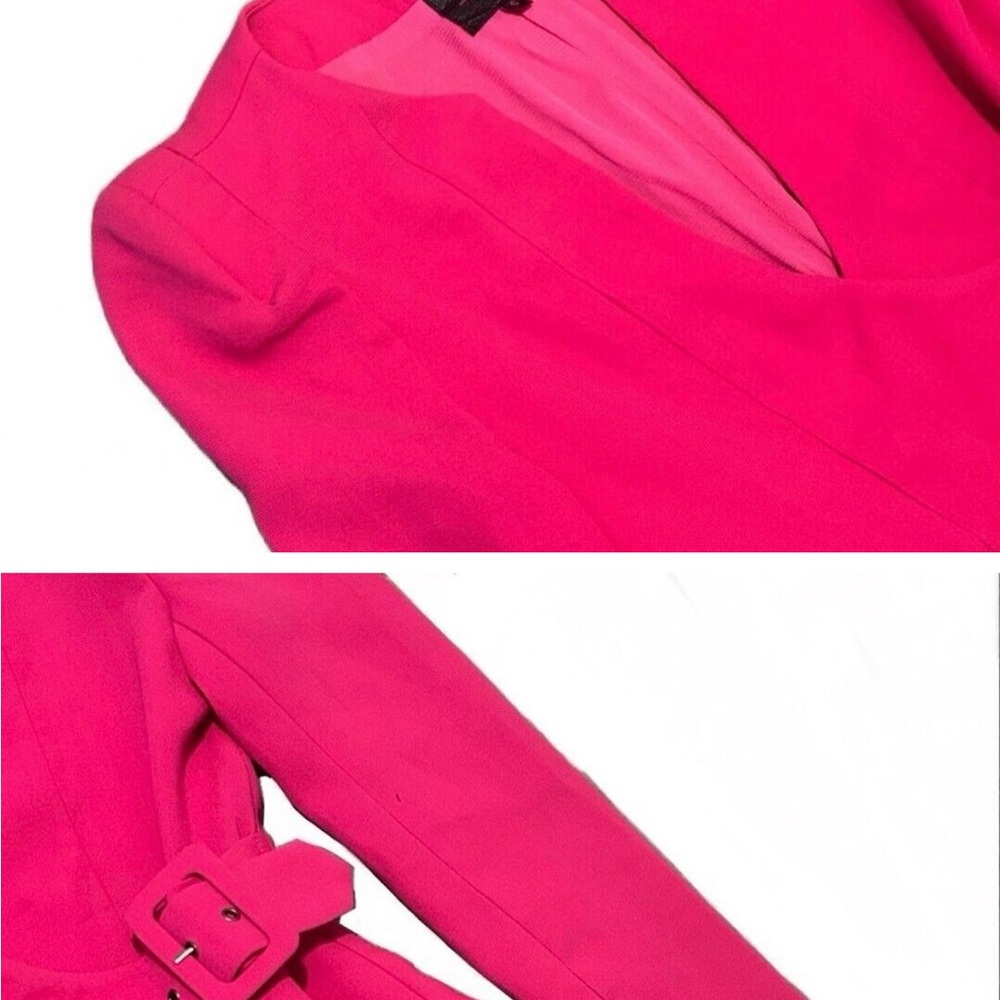 Lance & Dax Women's Long Sleeve Fuchsia Ruffled Blazer Full Lined Belted Size S - Picture 3 of 3
